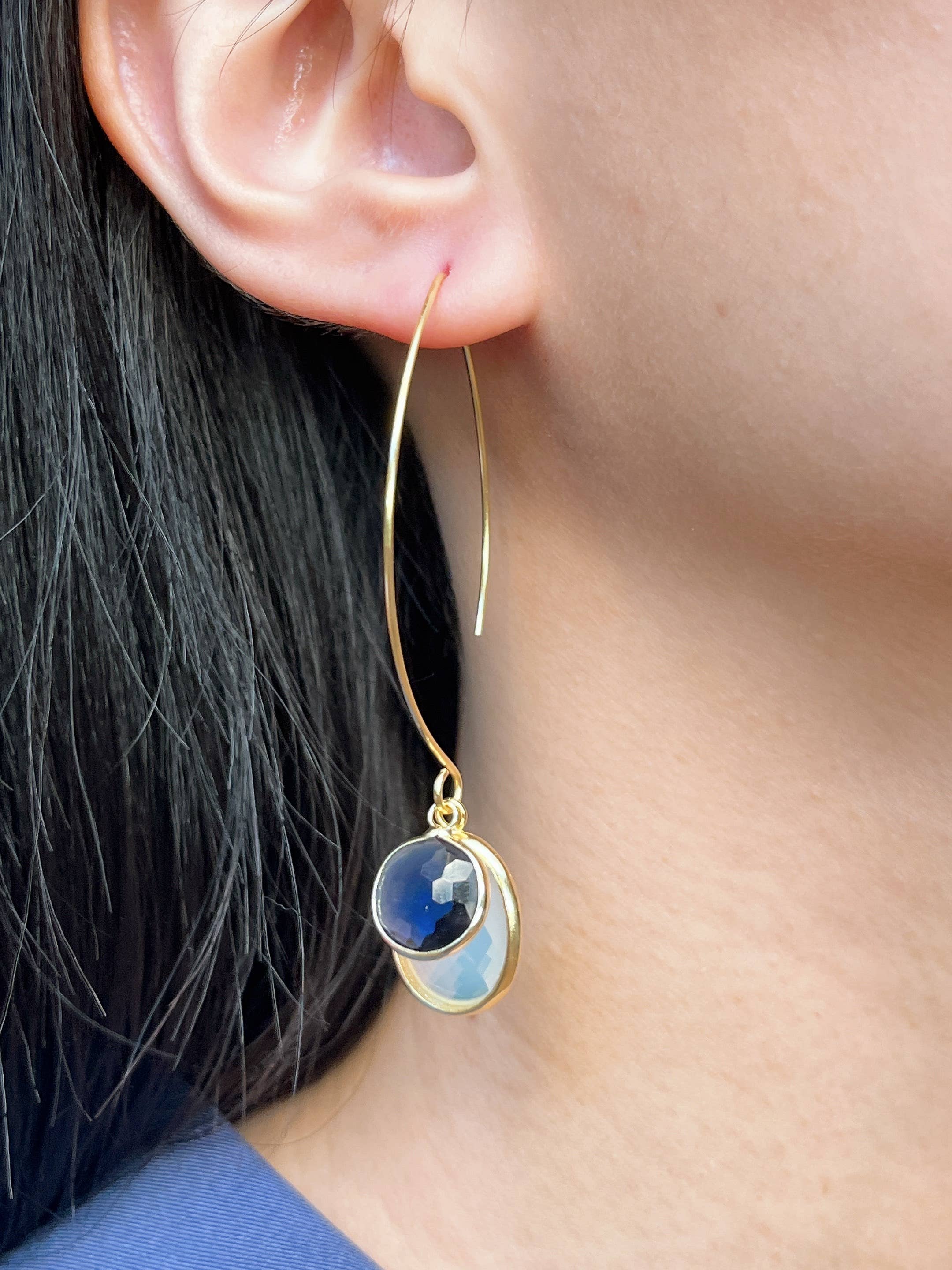 Zoey Simmons – wholesale Dangle earrings – Mixed Crystal Hoop Earrings - GF2