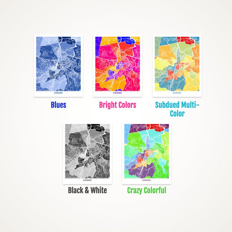 Juanita's Adventures - Wholesale Art Print - Juanitas Caguas Map Print1