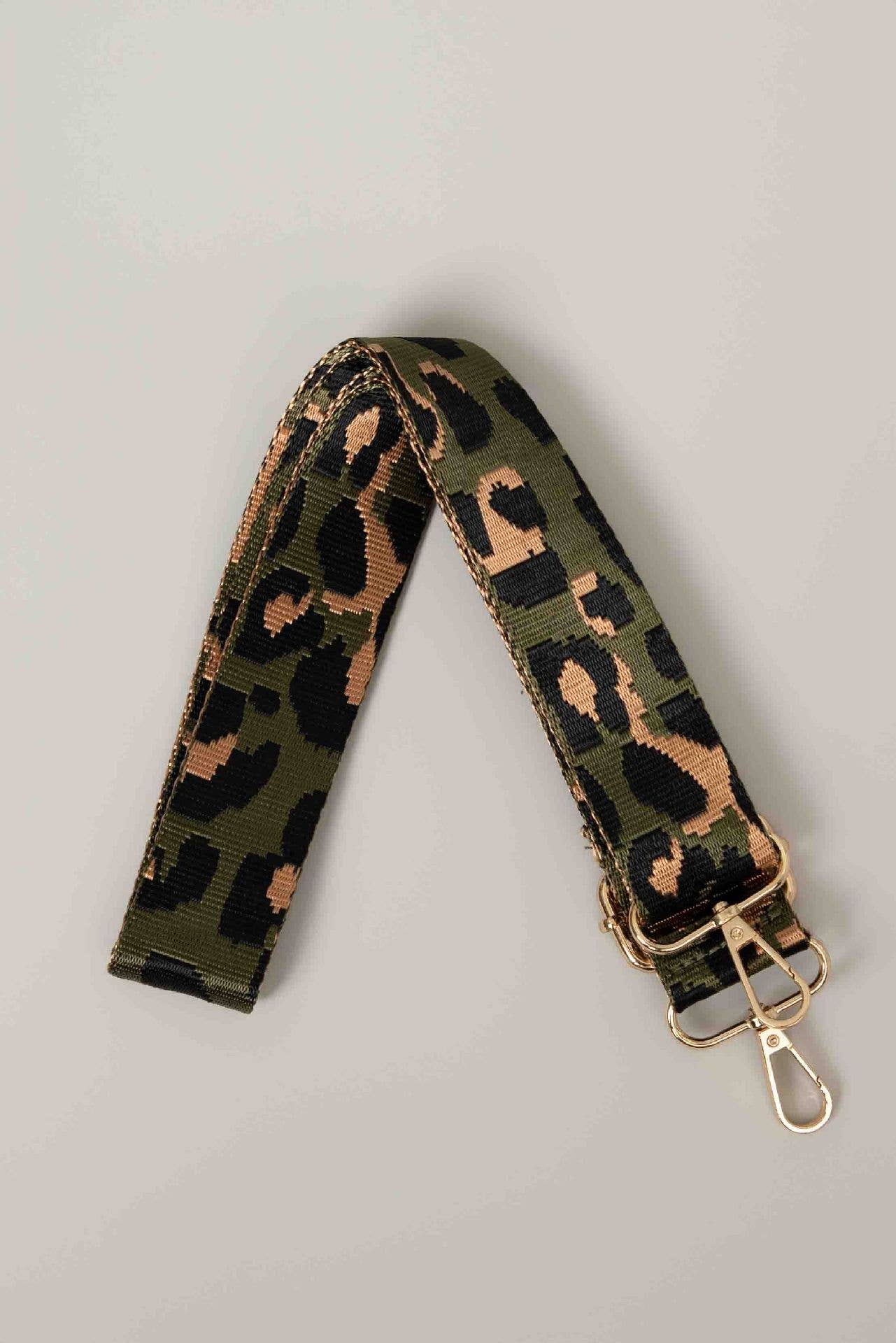 Pine Apparel - Wholesale Bag Strap - Women's - Metallic Cheetah Woven Adjustable Canvas Strap
1