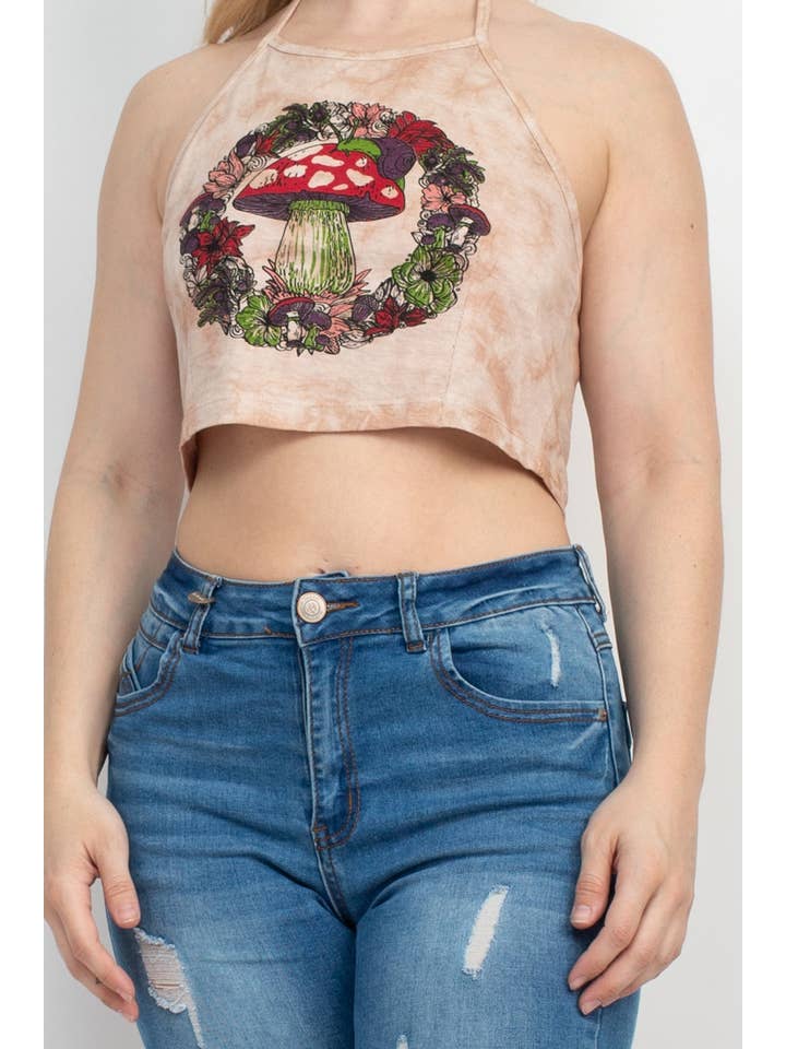 Lakhays Collection Inc. - Wholesale Tank Top - Women's - Woodland Mushroom Halter Top6