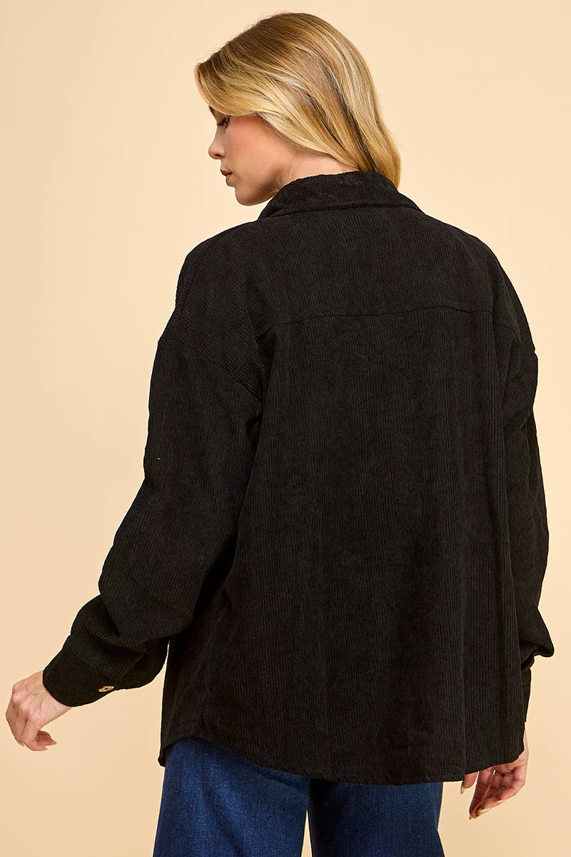 Cezele - Venta al por mayor Camisa con botones - Mujer - Camisa de pana abotonada de gran tamaño15