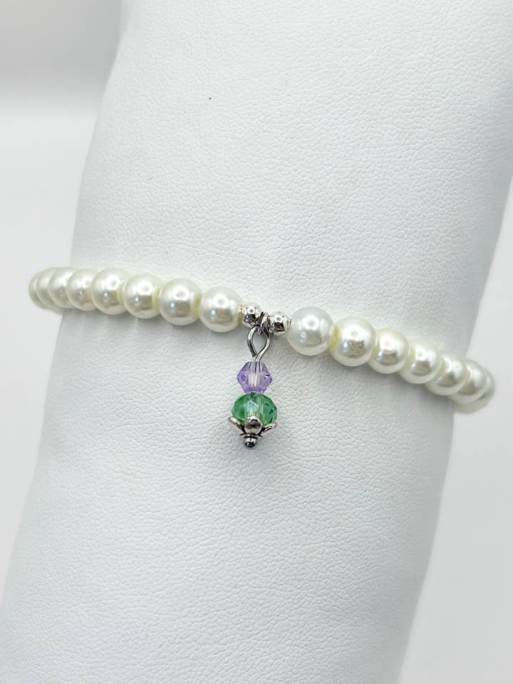 Scottish Thistle Glass Pearl Bracelet for wholesale by Candi Co Jewellery