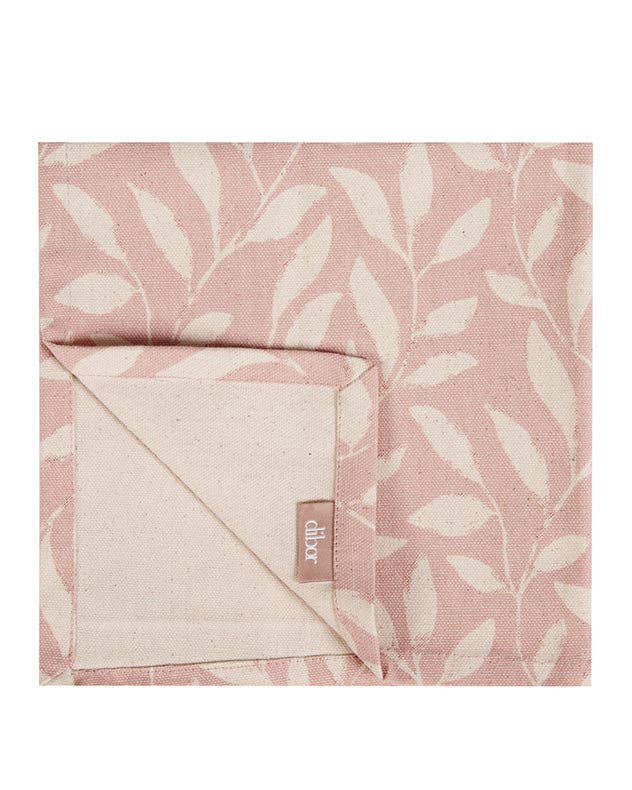Dibor – wholesale Dinner & cloth napkin – Set of 4 Pink Leaf Cotton Napkins1