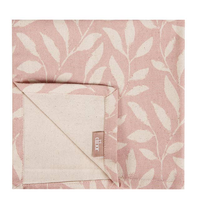 Dibor – wholesale Dinner & cloth napkin – Set of 4 Pink Leaf Cotton Napkins1