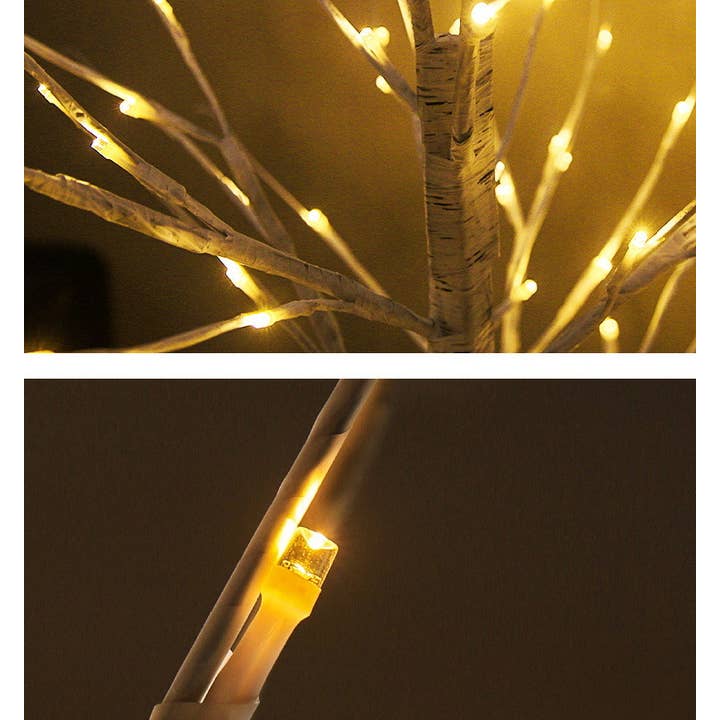 Perfect Holiday - Wholesale Artificial Plant - 6FT Birch Tree Lights, 180L 5MM Warm White LED, with UL