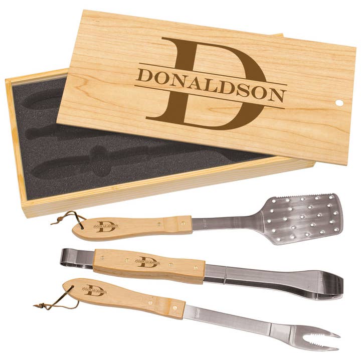 Personalized BBQ Gift Set for wholesale by Birchwood Laser & Design