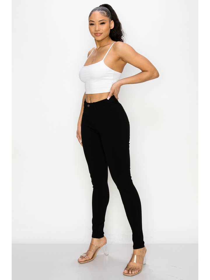 NERO PANTALONI NERI SUPER-ELASTICIZZATI APERTI S M L X 2X in vendita all'ingrosso su Faire6