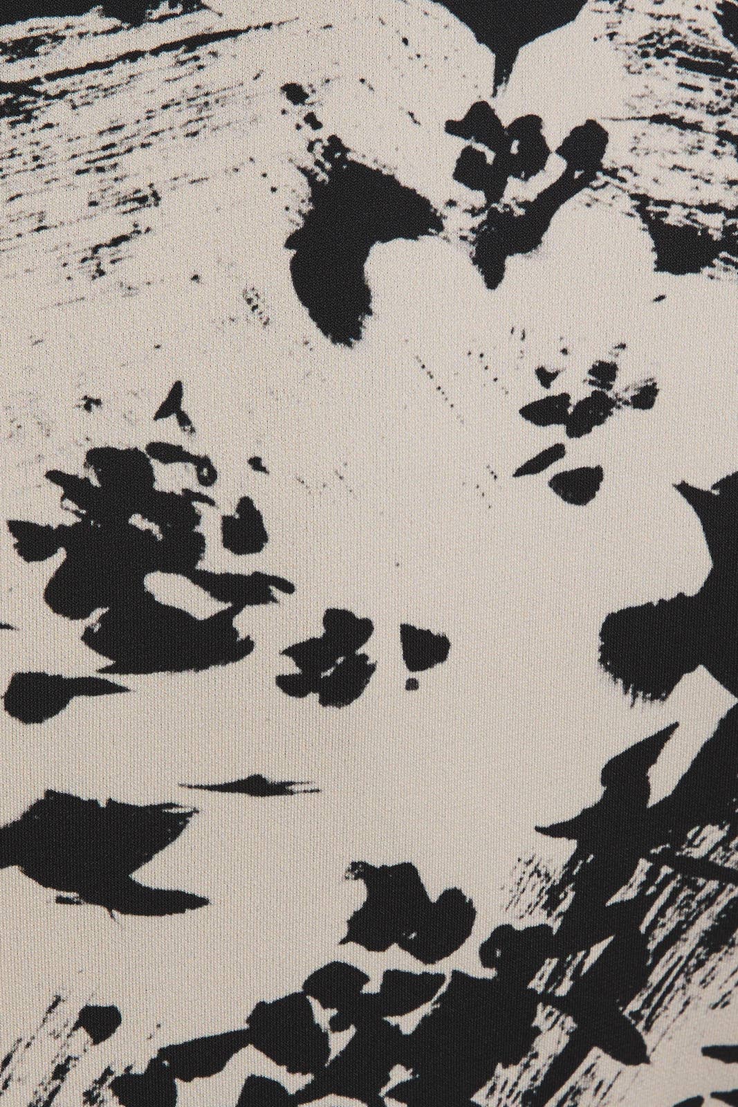 TAUPE BLACK FLORAL MOCK NECK LONG SLEEVE FLORLA PRINT MIDI DRESS for wholesale on Faire5