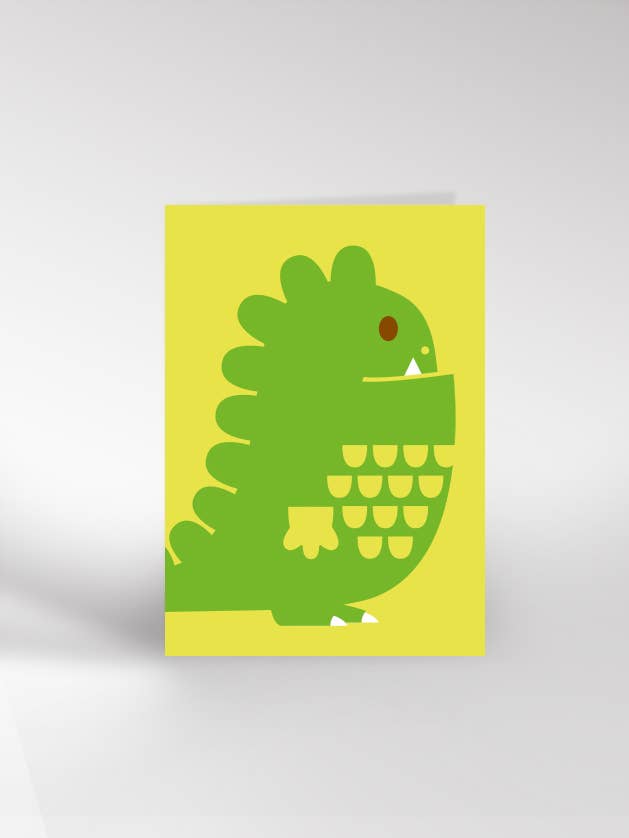 042 Carte de vœux contemporaine Dino Design quotidien pour la vente par Dicky Bird