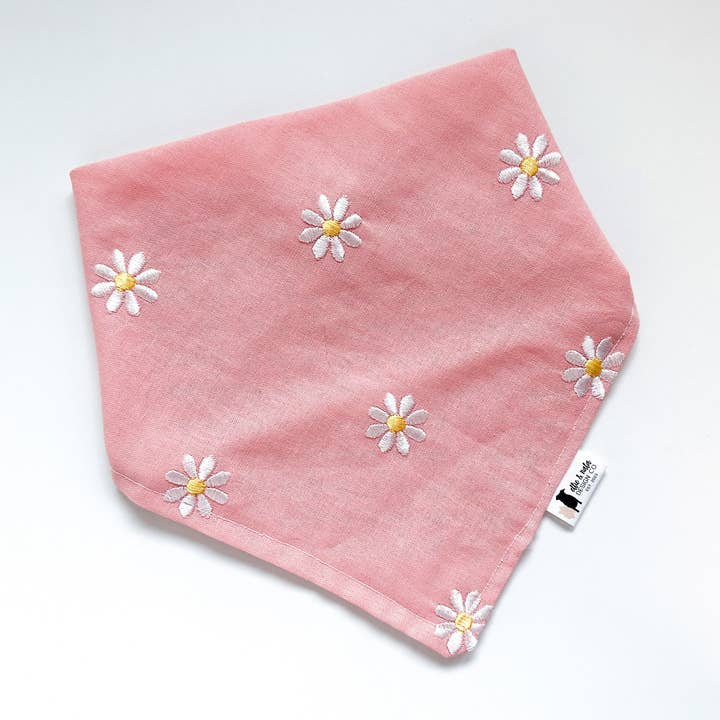 Pink Daisy Dog Bandana for wholesale by Ellie and Nala Design Co.