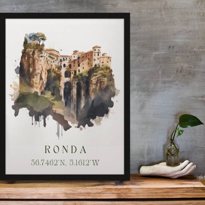 Ronda traditional travel art - Spain, Ronda poster, Wedding gift, Birthday present, Custom Text, Personalized Gift and other Purchase Wholesale nappe ronde. Free Returns & Net 60 Terms on Faire trending on Faire.
