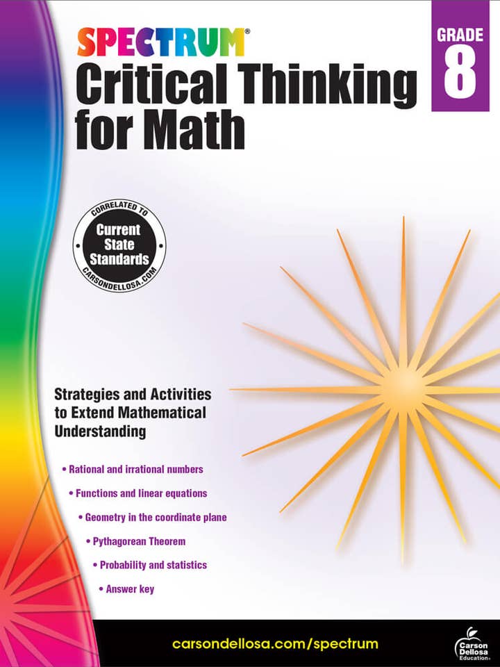Spectrum Critical Thinking pour les mathématiques, 8e année pour la vente par Carson Dellosa Education