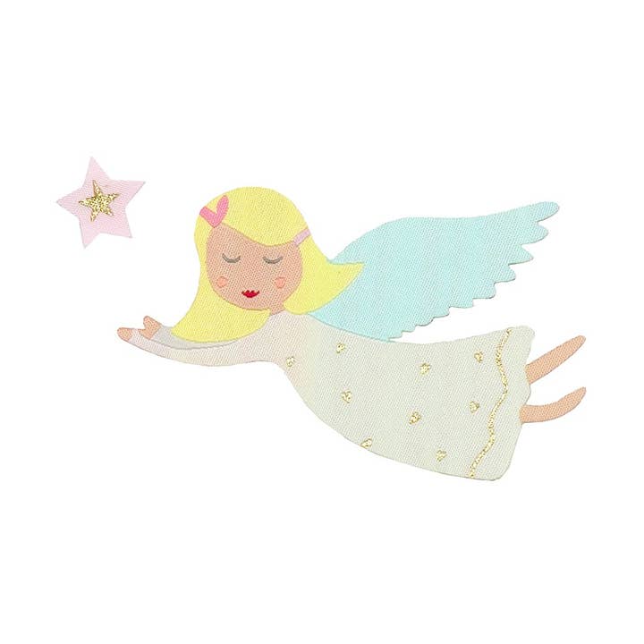 Iron on fabric stickers - Angel with Star for wholesale by Fabfabstickers