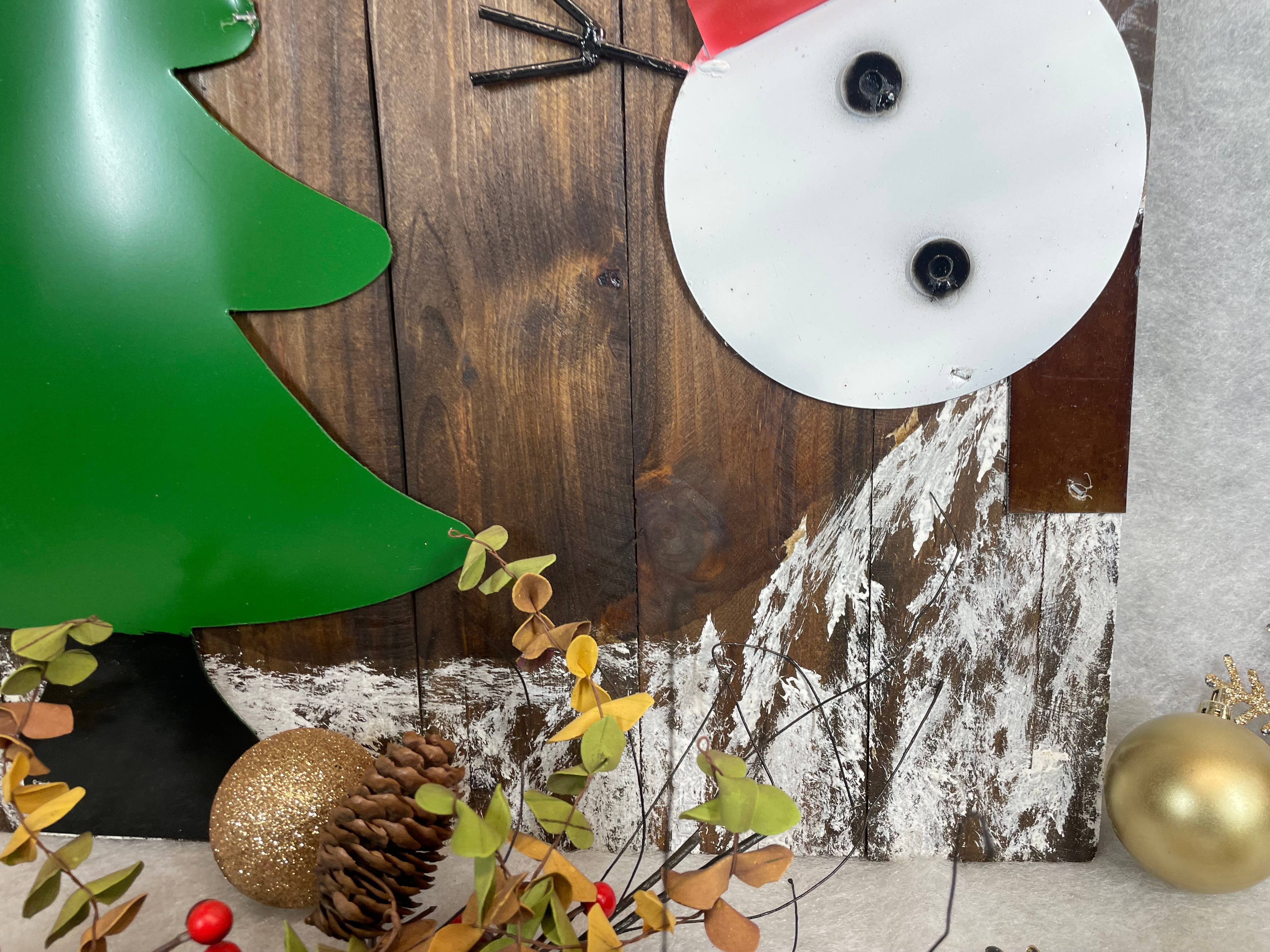 My Amigos Imports – Großhandel Weihnachtsschmuck – AUSVERKAUF-Weihnachtsschneemann Fenster-Wand-19x36H-Braun-30$3