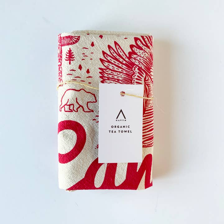 HAVYN – wholesale Tea towel – Canada Commemorative Organic Tea Towel Red - 20x245