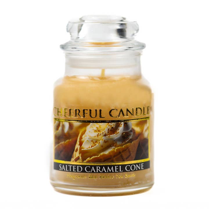 A Cheerful Giver - Wholesale Jar/Filled Candle - Cheerful Candle (6oz.) – Salted Caramel Cone