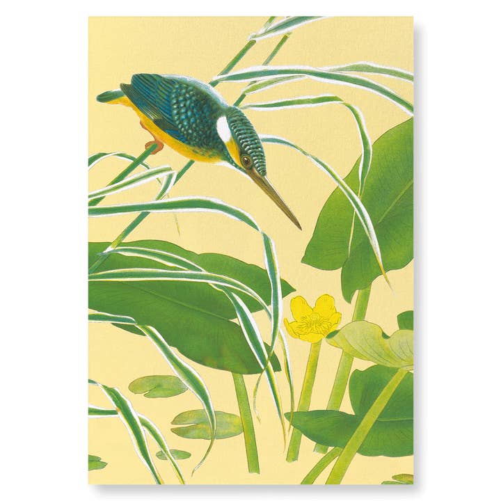 KINGFISHER WITH EAST ASIAN YELLOW WATER-LILY (C.1930) for wholesale by Ezen Trade