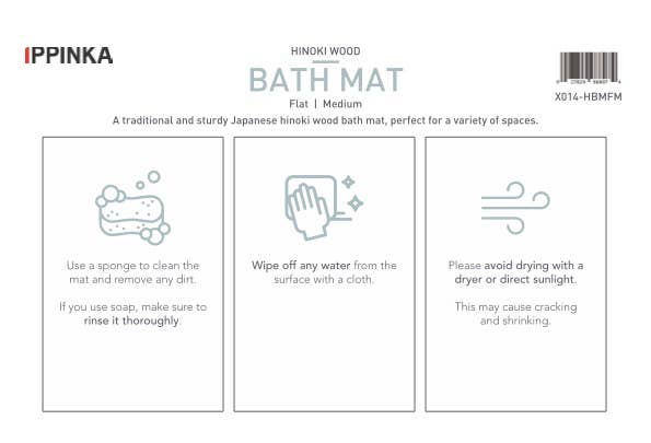 IPPINKA Made in Japan - Wholesale Bath Mat - Hinoki Bath Mat - Flat Top (M, L) quick dry, natural scent6