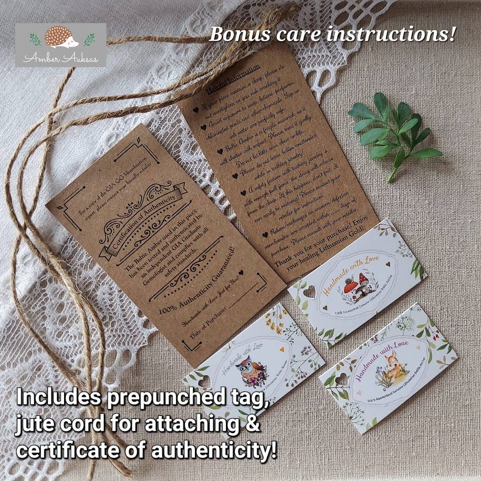 Amber Auksas - Wholesale Bangle Bracelet - Kids & Baby - Raw Honey Cognac Baltic Amber Bracelet ♥ w/ Tag & COA ♥ GIA3