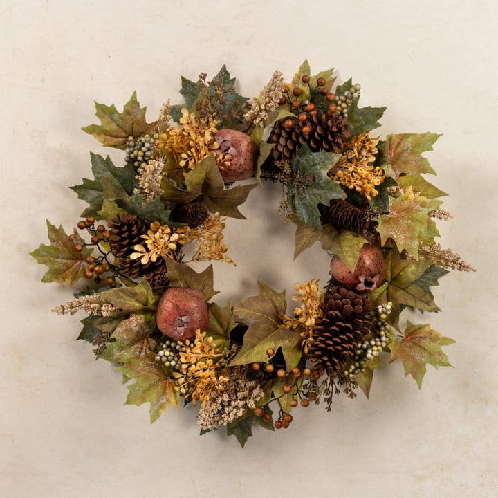 Ragon House - Wholesale Wreath - 24" POMEGRANATE & BROWN BERRY WREATH2