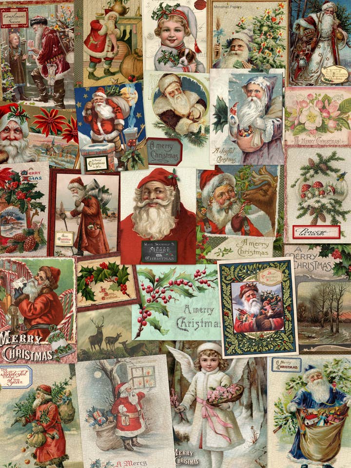 Collezione di 50 carte natalizie assortite Monahan Papers 28 x 43 cm per la vendita all'ingrosso da parte di Monahan Papers