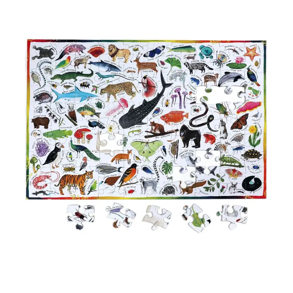 Just Imagine Toys - Vente Puzzle – enfant - EeBoo Beautiful World - Puzzle de 100 pièces1
