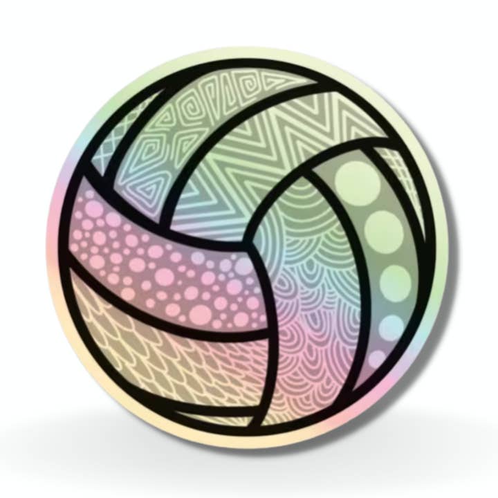 Holographic Volleyball Sticker for wholesale by Lola & Bean Creations