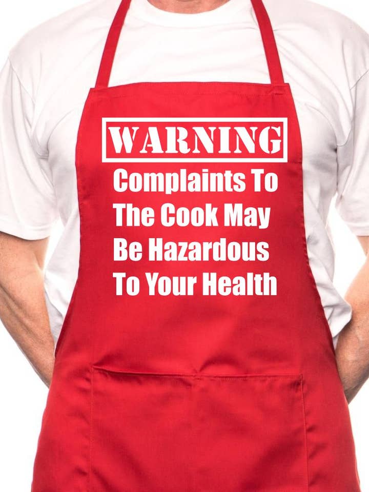 Warning Complaints To Cook Fathers Day BBQ Cooking Apron for wholesale by Print4U