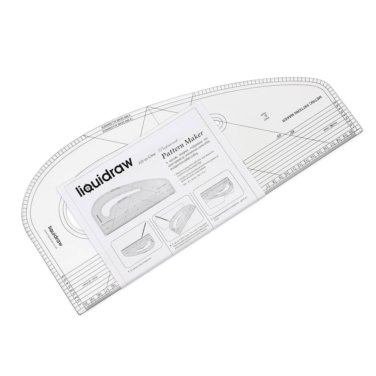 Liquidraw - Wholesale Craft Tool - Liquidraw Pattern Maker & Grading Ruler Set For Pattern Marking | Multipurpose Imperial & Metric Tool for Cutting | Quilting Sewing Ruler For Dressmaking | Ideal for Sewing & Fashion Design6