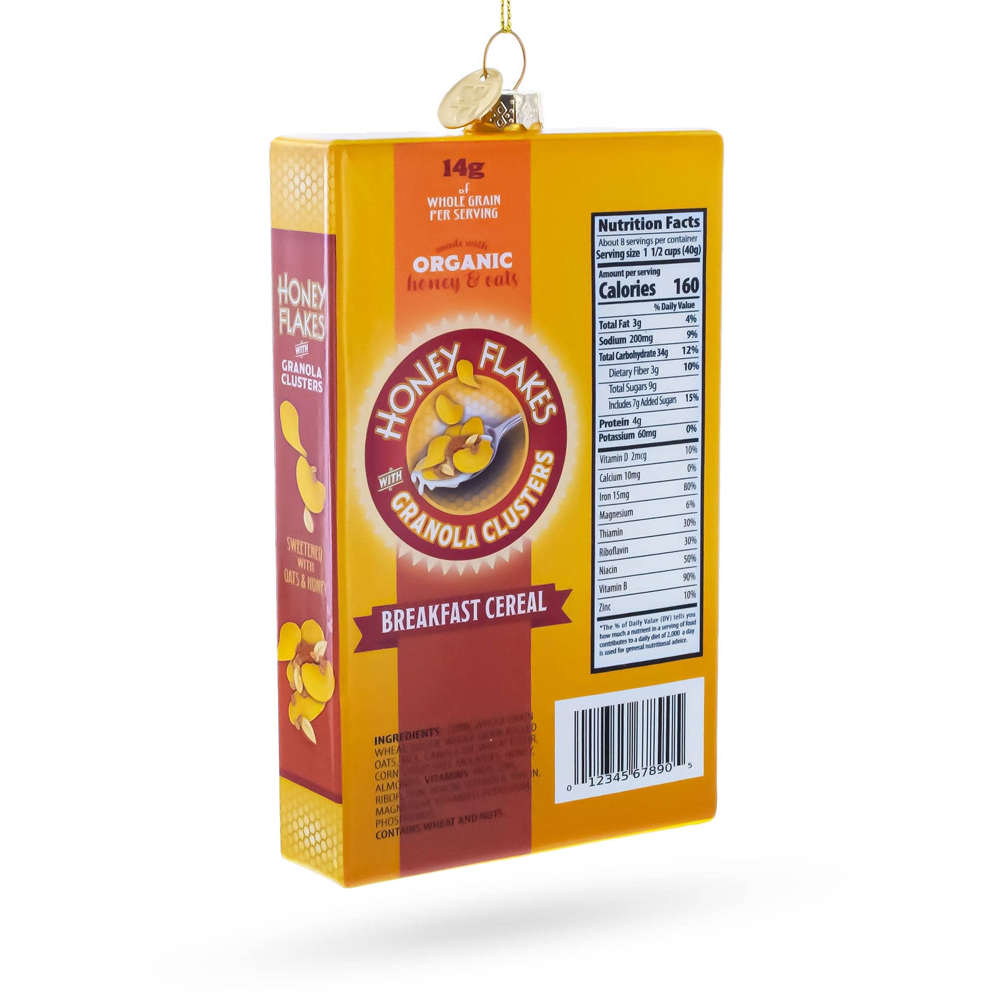 BestPysanky - Vente Objets de décoration - Ornement de Noël en verre en forme de céréale granola aux flocons de miel3