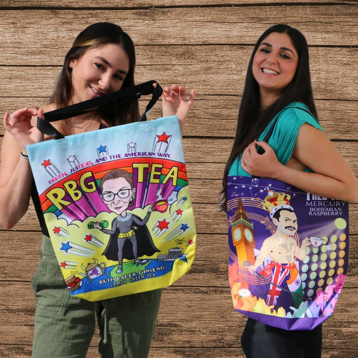 Artistic Reusable Tote Bag for wholesale by The TeaBook