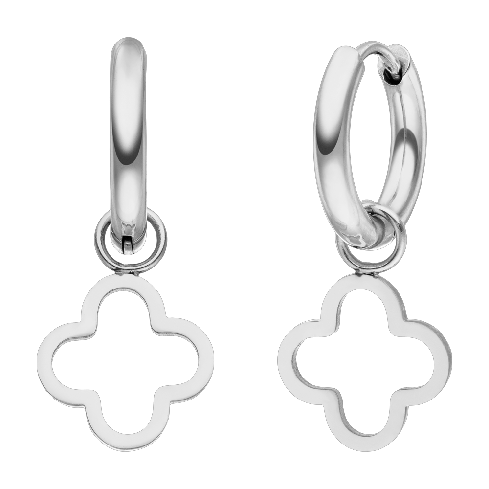 Schmuckgroßhandel – Engroshandel Huggie-øreringe – Simple Clover-øreringe | 18K forgyldt4