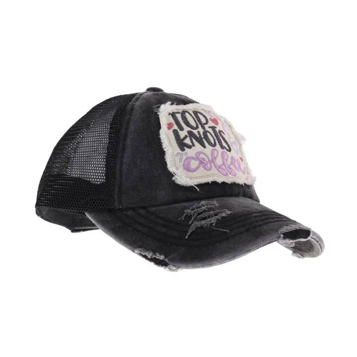 Madeline Love - Wholesale Ponytail cap – Women’s - Top Knots and Coffee Patch C.C High Pony Criss Cross Ball Cap4