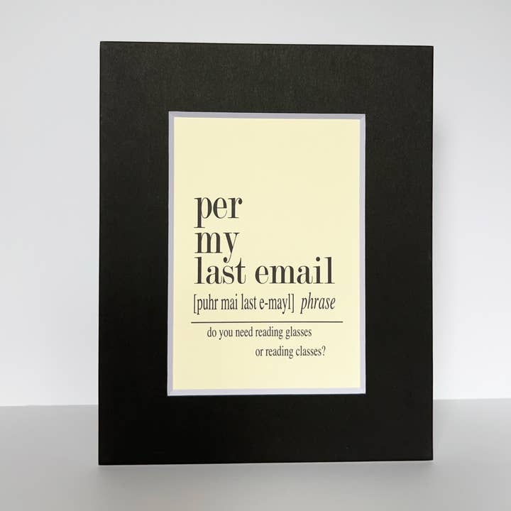 Word Art Office Prints - small 5x7 inches for wholesale by Pretty Clever Words