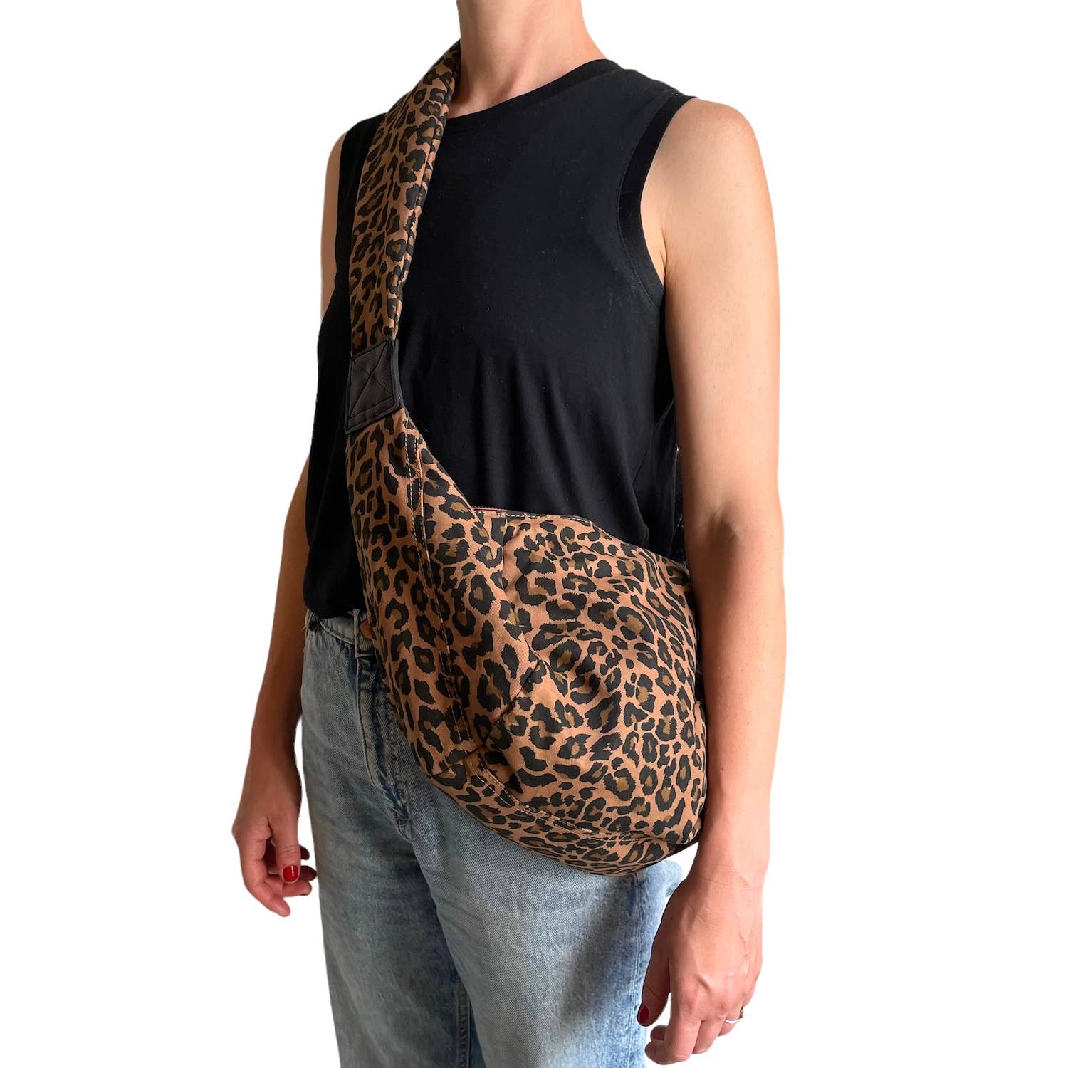 Sixton London – wholesale Crossbody bag – Women's – Brixton cross body sling bag - brown leopard print - large2
