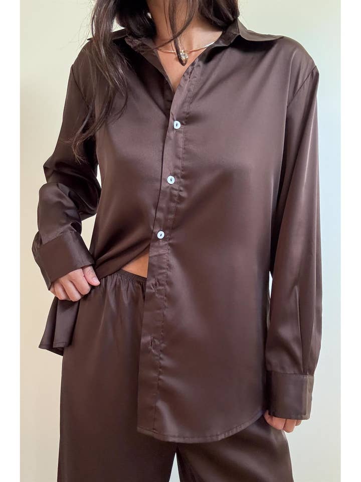 Satin Button Up Shirts for wholesale by Et Clet