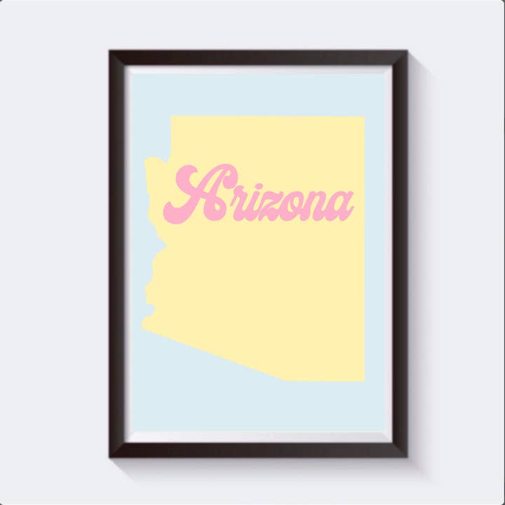 Arizona Retro kort Travel Print - Fås i 6 størrelser for engroshandel hos 2 Sisters