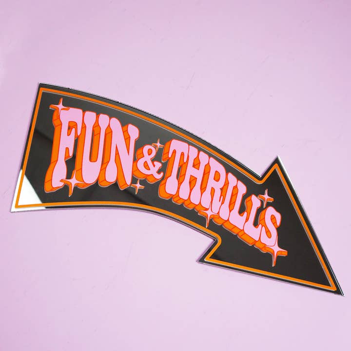 Printed Weird - Wholesale Wall mirror - Retro Fun & Thrills Arrow Mirror1