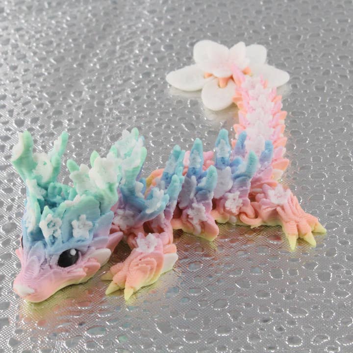 PowerTRC 3D Print - Wholesale Fidget Toy - Kids - 3D Printed Rainbow Blossom Dragon, 3D Printed Dragon