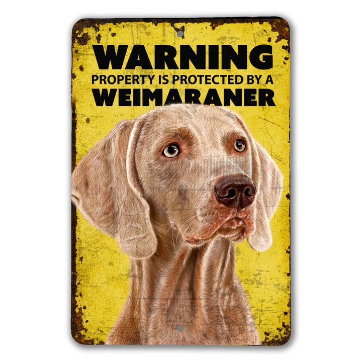 Warning Weimaraner Sign for wholesale by Real Cool Stickers & Stuff