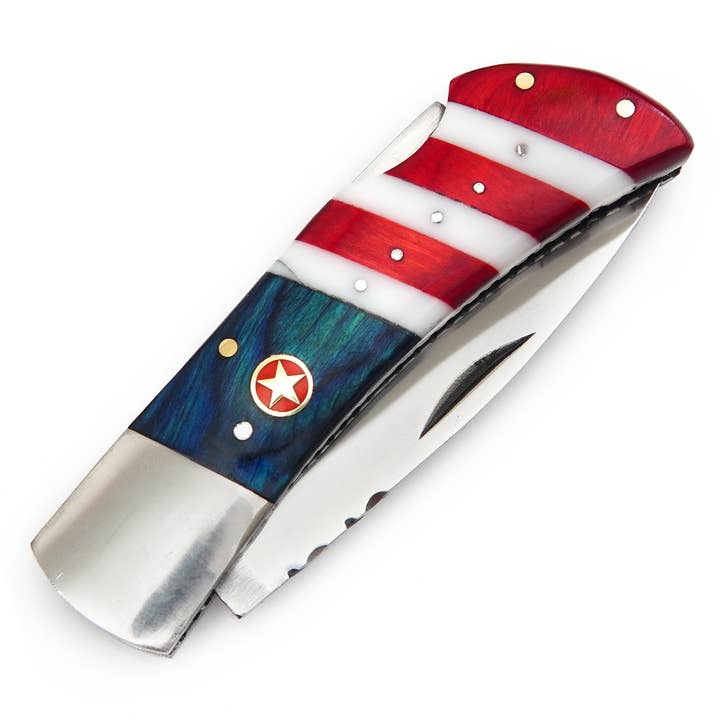 Deer Edge - Wholesale Pocket Knife/Holder - Stainless Steel Folding Knife with Colored wood Handle5
