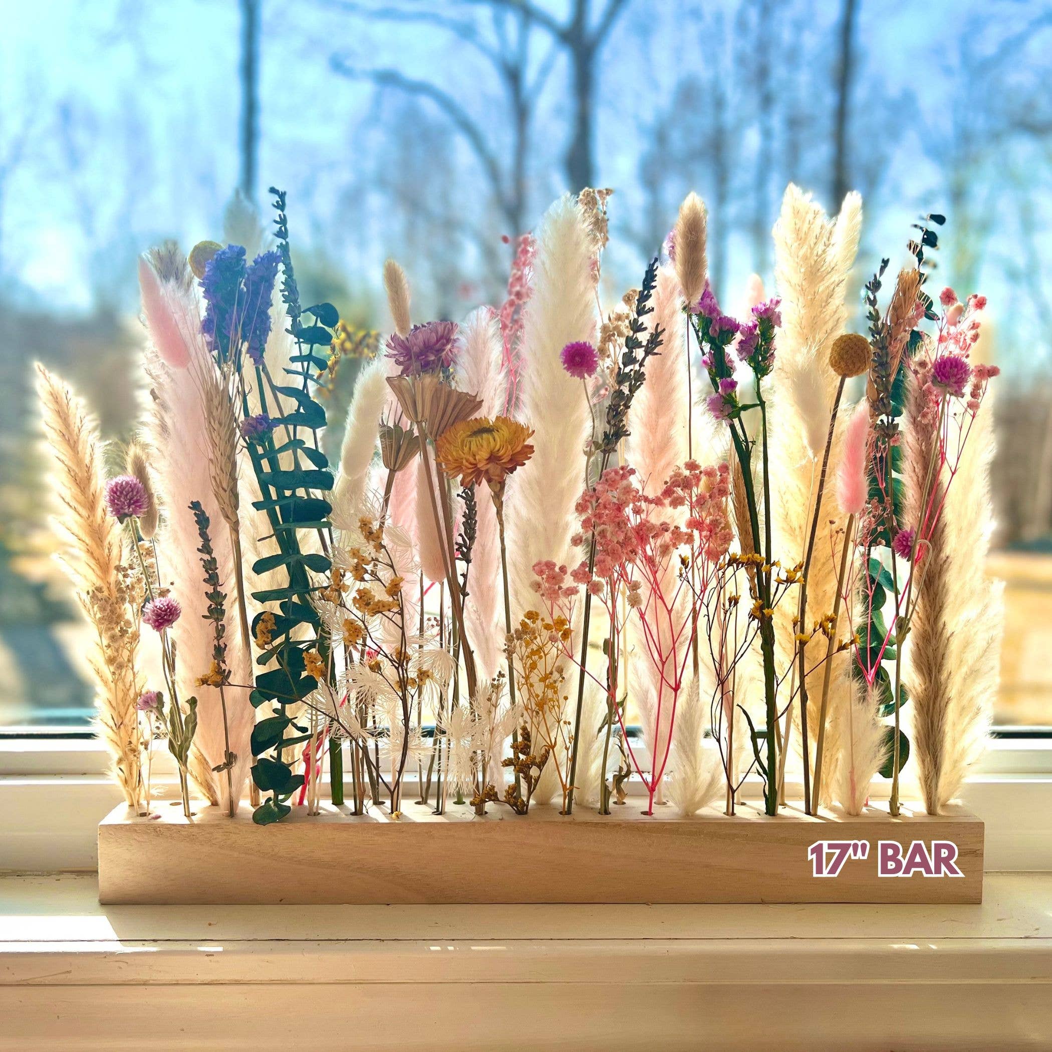 Petal And Press - Wholesale Dried/Pressed Flowers - Dried Flowers Bouquet with Wood Bar, Wooden vase3