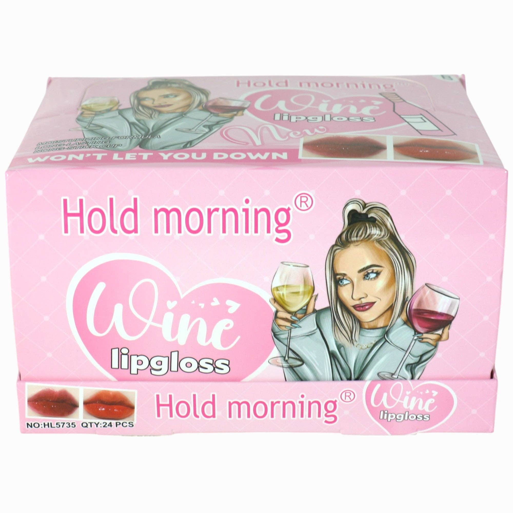 SORTIDAS Bálsamo Labial Hold Morning com Embalagem em Forma de Garrafa de Vinho HL5735 (24 unidades) para venda a revendedores na Faire10