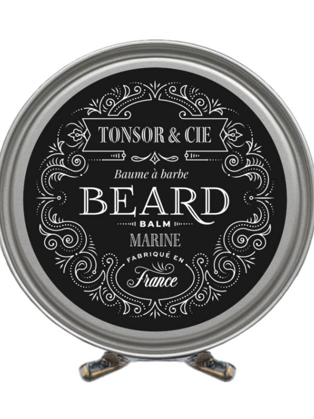 Tonsor & Cie - Balsamo per Barba Marine 50 ml - Trattamento Barba Idratante & Disciplinante - Burro di Karité, Cera d'Api & Vitamina E - Profumo Iodato & Dolce - Naturale - Formulato e Prodotto in Francia per la vendita all'ingrosso da parte di Tonsor & Cie.