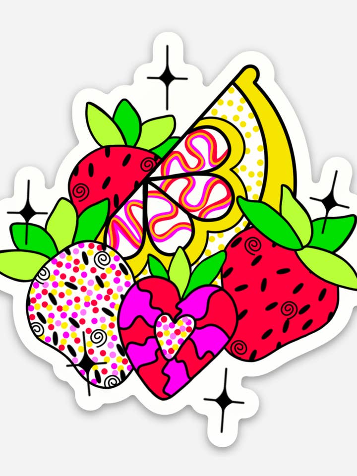 Strawberry Lemonade Sticker for wholesale by Liminal Moon Art Club