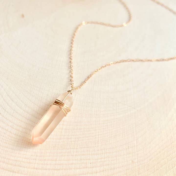 Crystal and Gold - Wholesale Halskettinghanger - Halsketting Lithium kwarts1