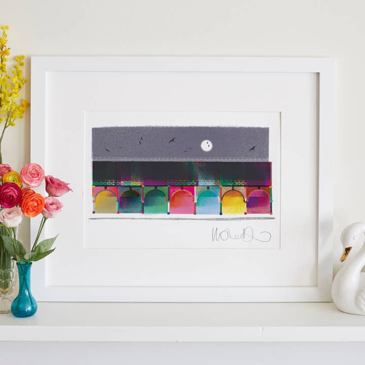 Madeira Terraces Brighton Print, Sussex by the Sea Art for wholesale by I Drew This
