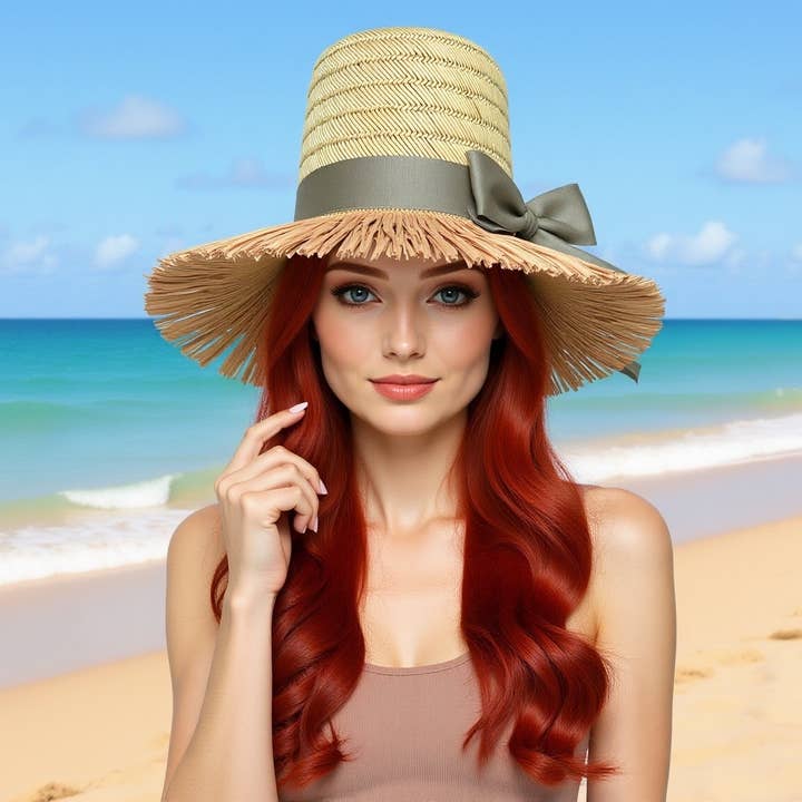 Cha Cha's House of Ill Repute - Wholesale Straw Hat - Women's - Bewitched - Fringed Beach Hat2