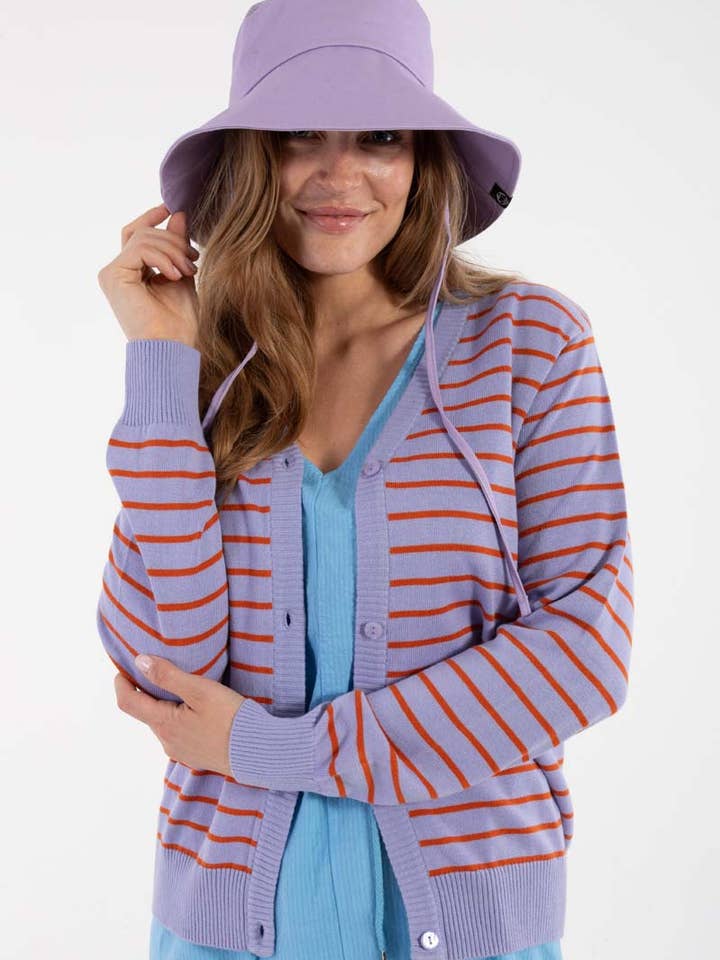 Danejolly Cotton Knit Cardigan Light Rust/Purple for wholesale by Danefae København