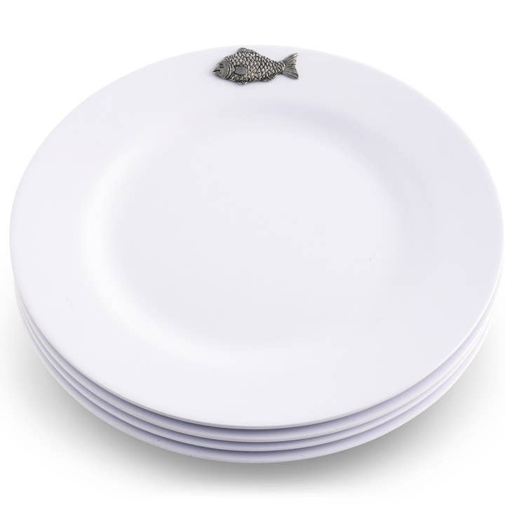 Arthur Court – Großhandel Essteller – Fisch Melamin Lunchteller, 4 Stück4